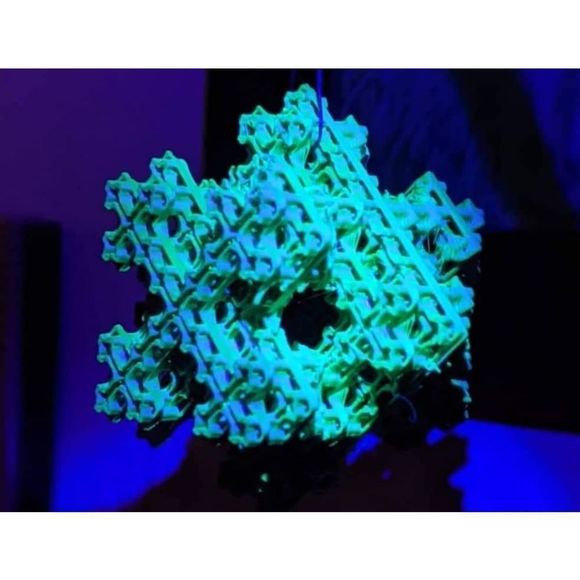 3D Printed Fractal Koch Snowflake Christmas Ornament; free spinning; Holiday dec - Picture 5 of 9
